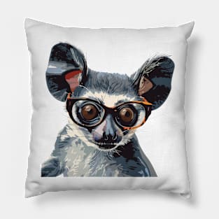 Specs 'n' Squeaks: The Bespectacled Bushbaby Tee Pillow