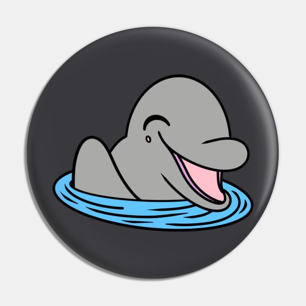 Cute happy dolphin greeting Pin by Andrew Hau