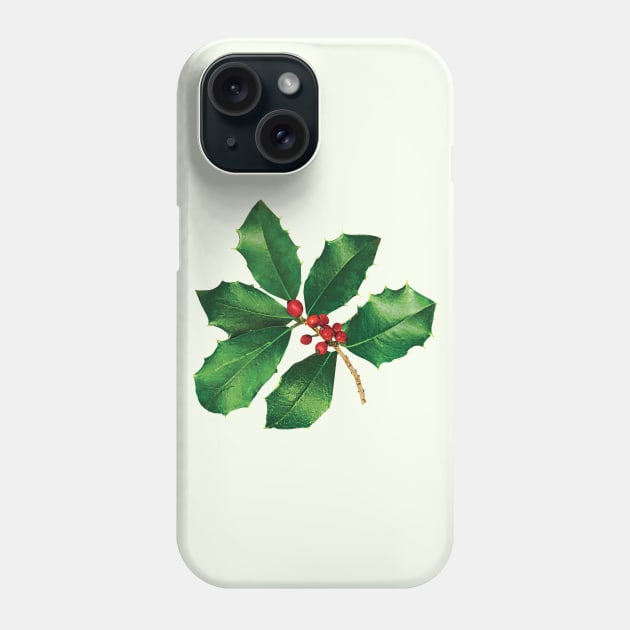 Holly Branch Phone Case by SusanSavad