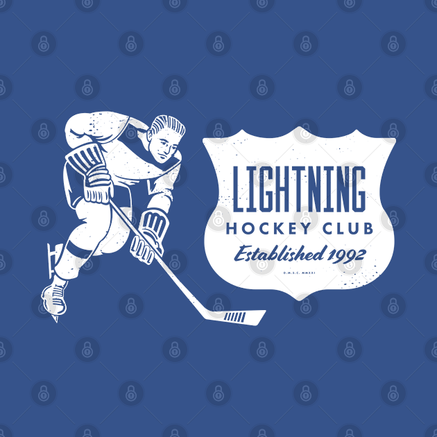 Disover Vintage Hockey - Tampa Bay Lightning (White Lightning Wordmark) - Tampa Bay Lightning - T-Shirt