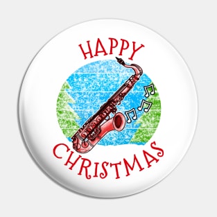 Christmas Saxophone Saxophonist Jazz Musician Xmas 2022 Pin