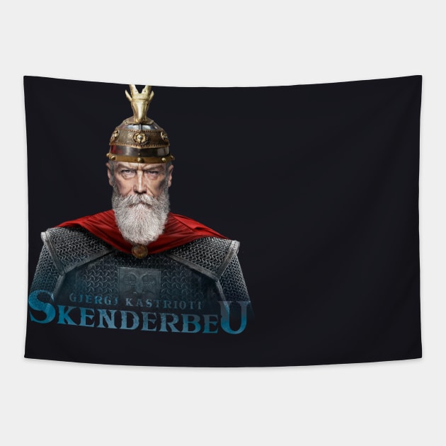 Skanderbeg Albanian Hero (Gjergj Kastrioti Skenderbeu) Tapestry by Florian Sallo