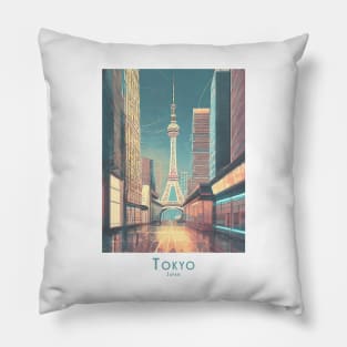 Japan - Tokyo Skyline Pillow