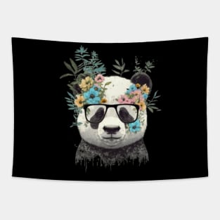 Panda and flowers Tapestry