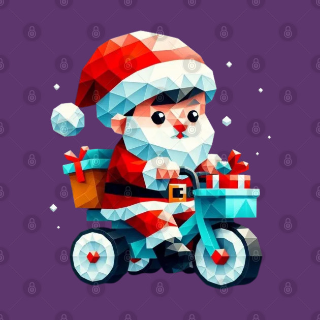 Christmas Santa Bicycle by fadinstitute