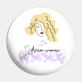 portrait of woman with blond wavy hair Pin