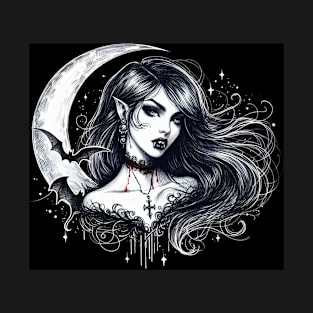 Moon and vampire girl T-Shirt