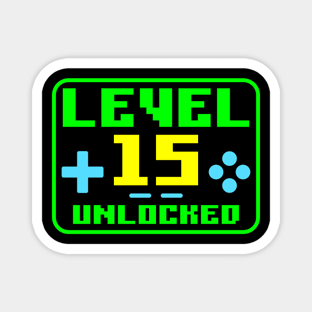 Level 15 Unlocked Magnet by colorsplash