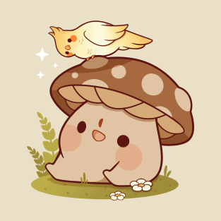 Bird and mushroom friends T-Shirt