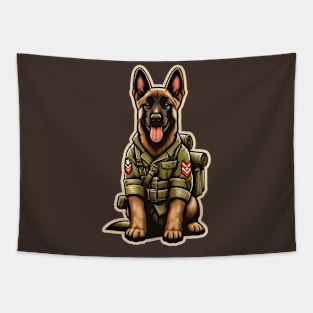 Belgian Malinois Soldier Tapestry