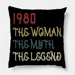 Vintage Retro 1980 Legend Gift 40th Birthday Womens Pillow