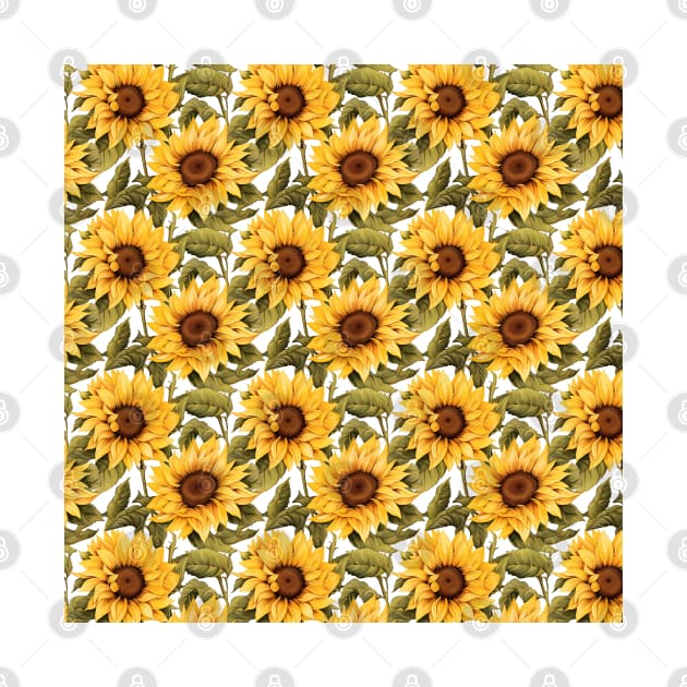 Sunflowers watercolor pattern #1 by RunAki