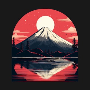 Mountain Red Melodies Japanese T-Shirt