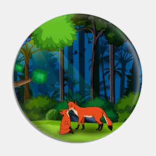 Foxes in the Forest Pin