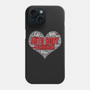 Auto Body Technician Heart Shape Word Cloud Mechanic design Phone Case