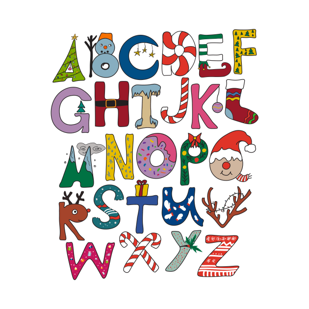 Christmas Alphabet ABCs Pre-K Kindergarten Teacher Student by _So who go sayit_