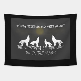 Strong Together Wolf Pack Tapestry