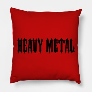 HEAVY METAL-Black Gothic Text Pillow