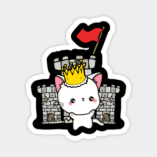 Funny angora cat is the king of the castle Magnet