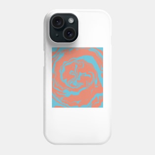 Bleu and Orange Retro Pattern Liquid Swirls Phone Case