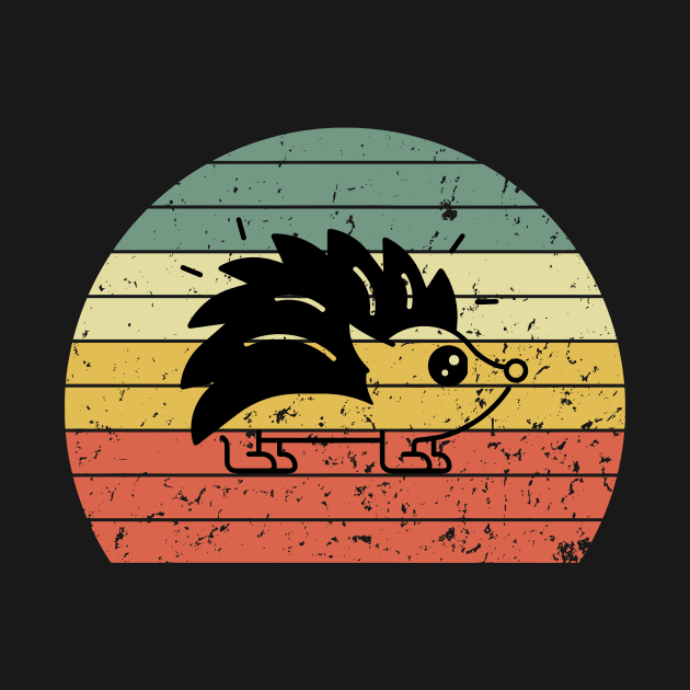 Retro Vintage Sunset Hedgehog Silhouette by DefineWear