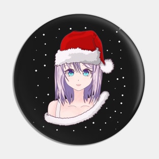 Christmas Anime Girl Pin