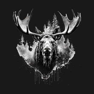 Elk deer nature Scandinavian forest T-Shirt