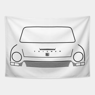 Triumph 1300 classic 1960s British car black outline graphic Tapestry