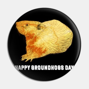 Happy groundhog day colorful sketch holiday shirt Pin