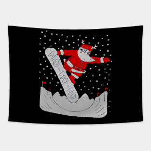 santa skating ugly christmas Tapestry