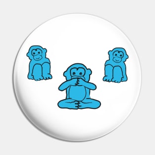 White and blue monkey pattern Pin