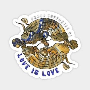 Proud Supporter of Love is Love Rainbows - Golden Warrior Magnet