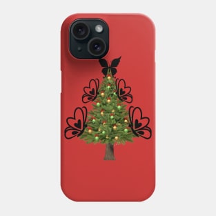 butterflies Christmas Tree Gorgeous Xmas T-Shirt Phone Case