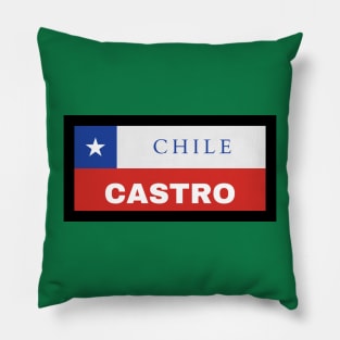 Castro City in Chilean Flag Pillow