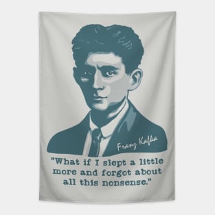 Franz Kafka Portrait and Quote Tapestry