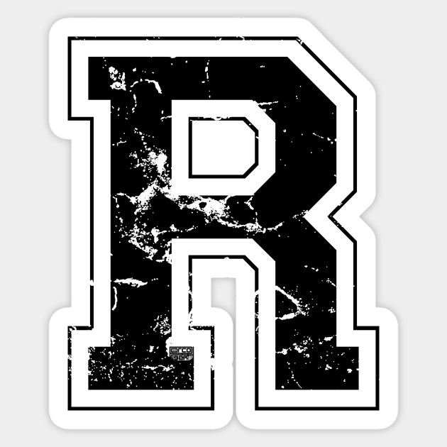 initial letter r black jersey sports athletic player