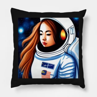 Asian Astronaut Girl Pillow