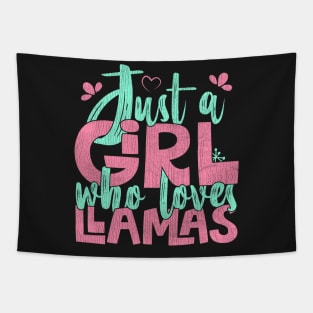 Just A Girl Who Loves Llamas Farmer Gift graphic Tapestry