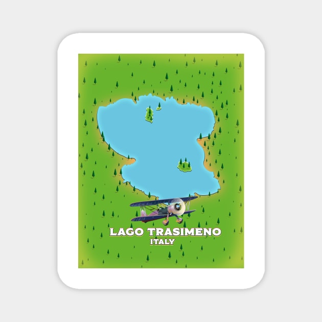 Lago Trasimeno Italy lake map Magnet by nickemporium1