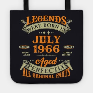 57th Birthday Gift Legends Born In July 1966 57 Years Old Tote