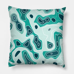 Blue Abstract Pattern of Ocean Depth Map Pillow