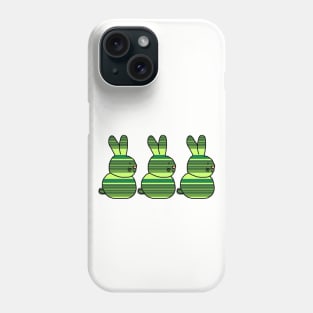 Three Easter Bunnies Green Stripes Phone Case