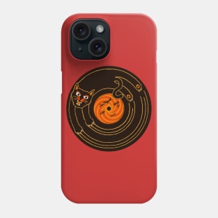 CAT SCRATCH / VINYL RECORD (brown and orange) Phone Case