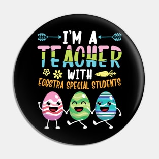 Bunnies Dancing I'm A Teacher With Eggstra Special Students Pin