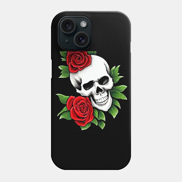 Skull And Roses Phone Case by divawaddle