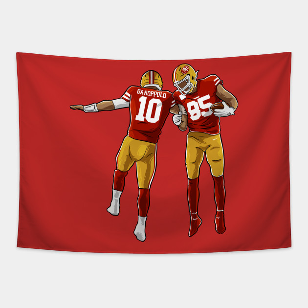 Jimmy Garoppolo X George Kittle San Francisco 49ers Nfl Tapestry Teepublic Despite being on a pitch count, george kittle had a substantial impact on the 49ers' win over the kittle looks like dominant self in return to 49ers' lineup originally appeared on nbc sports bayarea.