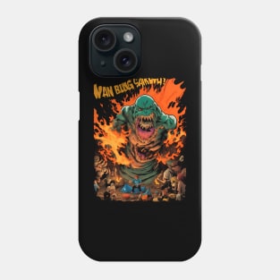 Giant monster on a campfire Phone Case