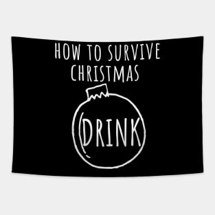 Christmas Humor. Rude, Offensive, Inappropriate Christmas Design. How To Survive Christmas In White Tapestry