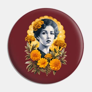 Marigold Flowers Pin