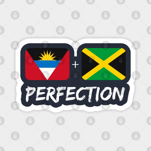 Antiguan Plus Jamaican Perfect Mix Flag Heritage Gift Magnet by Just Rep It!!